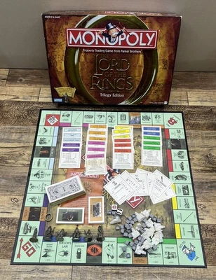 Monopoly Lord of the Rings Trilogy Edition Board Game 100% Complete & Organized - Image 1 of 4
