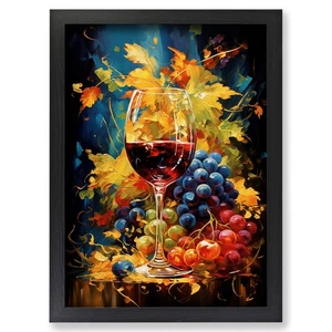 Framed Wine Expressionism Art Wall Art Canvas Print Poster Picture, Home Decor - Picture 1 of 4
