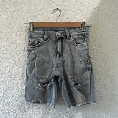 ZARA Junior Jean Shorts Kids Denim Bottoms Distressed Gray Shorts Size 9 - Image 1 of 4