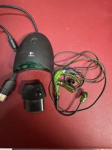 Original Microsoft XBOX Plantronics Halo 2 GameCom Green EarHook Headset+Adapter - Picture 1 of 6