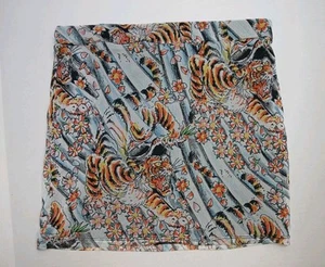 NUEVO CON ETIQUETAS Falda Ed Hardy Malla Estampado Tigre Talla M Para Mujer "SKY" Patrón Floral, Elástica - Imagen 1 de 7
