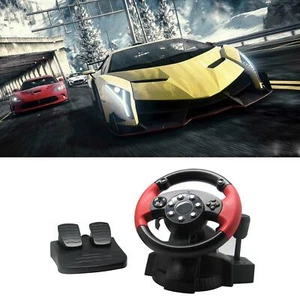 Gaming Car Racing Simulator Driving Steering Wheel & Pedals Set For PS3/PS2 - Picture 1 of 1