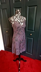 ♡ALL SAINTS Cute Popilia Slip dress size 12 Floral Purple Cotton Spaghetti Strap - Picture 1 of 13