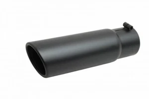 Gibson 500645-B for Rolled Edge Angle-Cut Tip-4in OD/3.5in Inlet/12in -Black - Picture 1 of 3