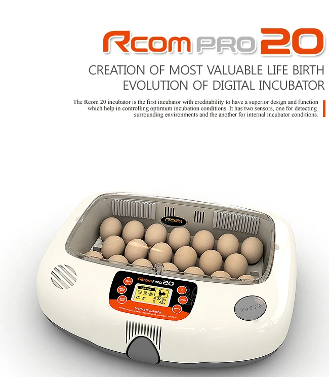 Rcom Pro 20 Humidity Unit Automatic Temperature Egg Digital Incubator  220VAC - Image 1 of 1