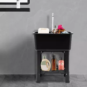 Utility Sink Laundry Tub with Faucet & Basement for Laundry Room Garage or Shop - Picture 1 of 21