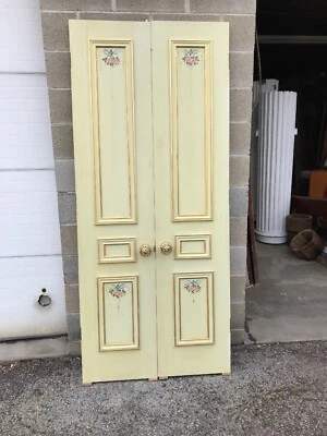 MARW 22 pares portas duplas interiores antigas 36 X 82,75 X 1 3/8 pintadas de VERDE - Imagem 1 de 4