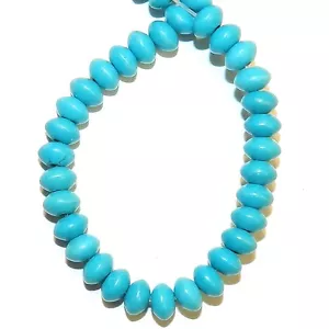 NG2623 Blaugrün Türkis 6 mm Rondelle Magnesit Edelstein Perlen 15" - Bild 1 von 2