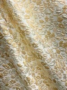 GOLD MEHRFARBIG Blumen Brokat Stoff (60 Zoll) Verkauft vom Hof - Bild 1 von 2