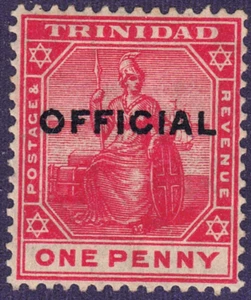 1909-10 Trinidad SC# O9 - "Britannia" - Overprinted - Official Stamps - M-HR - Picture 1 of 2