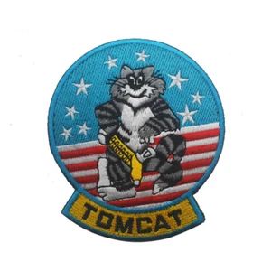 F-14 TOMCAT US NAVY VF FIGHTE USA ARMY TACITCAL EMBROIDERED HOOK LOOP PATCH BLUE - Picture 1 of 6