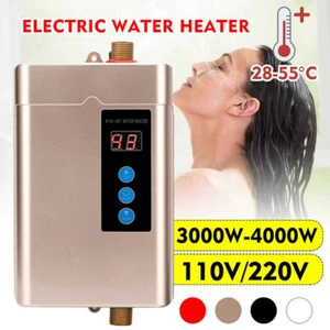 220V 4000W Electric Tankless Instant Hot Water Heater Shower Kitchen Washing - Picture 1 of 36
