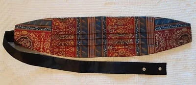 Nuevo sin etiquetas Zanahoria & Gibbs Seda Cummerbund Borgoña Azul Marino Dorado Boulder Colorado Hecho en EE. UU. Foto 1 de 4