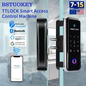 Cerradura inteligente huella digital Bluetooth sin cable sin llave sin marco puerta corredera de vidrio - Imagen 1 de 24
