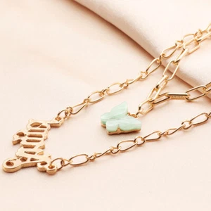 Halskette Schmetterling Schmuck Geschenk Idee Frauen Mädchen Street Style Neu - Bild 1 von 1