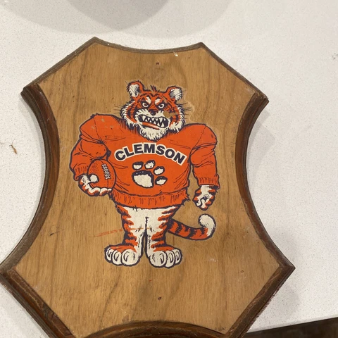 Vintage : CLEMSON TIGERS : Wall Hanging TIGER MASCOT plaque NCAA 70’s Cover