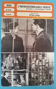 US Film Noir Beyond A Reasonable Doubt Fritz Lang  French Trade Card 