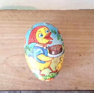 Vintage 3.5" East Germany Paper Cardboard Easter Egg Candy Container - Picture 1 of 10