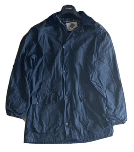COUNTRY WEAR Wax Jacket Coat Mens XL Blue Waxed Cotton Vintage Made In UK (23) - Picture 1 of 8