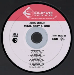 JOSS STONE - MIND, BODY & SOUL (CD, S-CURVE RECORDS / EMI 14 TRK DISC ONLY - Picture 1 of 3