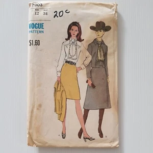 Vogue Sewing Pattern 7903 Women's Suit Blouse Pattern Size 12 Bust 34 Uncut FF - Picture 1 of 2