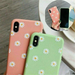 For iPhone 12/11 XS Max XR 8 7 Plus Matte Back Case Cover Shockproof Daisy - Picture 1 of 13