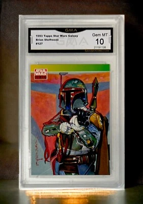 1993 Topps Star Wars Galaxy #127 Boba Fett Brian Stelfreeze GMA GEM MT 10 - Image 1 of 2