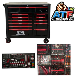 Werkzeugwagen Werkstattwagen gefüllt Werkbank Werkzeugset Werkstattausrüstung - Bild 1 von 4