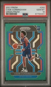 2021 Panini Prizm #282 Cade Cunningham Green Prizm RC PSA 10 GEM Pistons Rookie - Picture 1 of 3