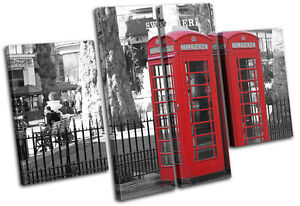 London Telephone Box Landmarks MULTI CANVAS WALL ART Picture Print VA