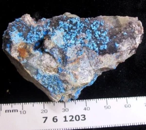 Cianotriquita peluda 62 mm en matriz, muestra mineral natural de China CM76483 - Imagen 1 de 4