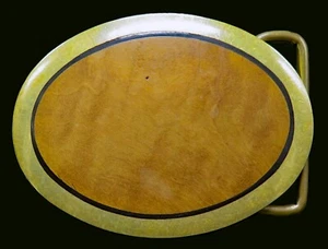 Wood & Brass Hippy Style Vintage Belt Buckle - Picture 1 of 4