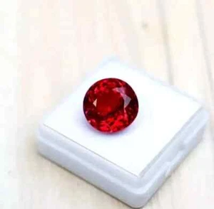 13 x 13 mm Natural Flawless Mozambique Blood Red Ruby Round Loose LG Gemstone - Picture 1 of 5