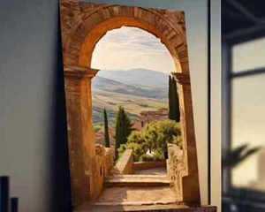 Tuscany Hills Italian Archway Canvas Unframed & Limited Edition Paint Touch-up - Bild 1 von 2