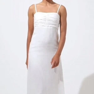 NWT White Lusana “Austin” Linen Maxi Dress Sz US 8 - Picture 1 of 10