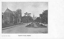 Early Omaha Nebraska NE Capitol Avenue Buildings Street Scene Postcard