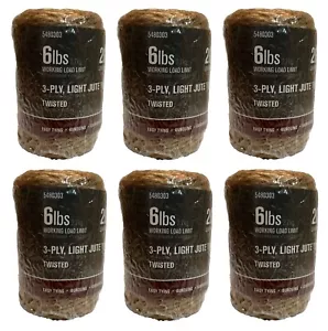 6er Pack 200 Fuß Natur Gedreht Jute Garn Kordel Handwerk Handwerk Schnur Garten - Bild 1 von 9