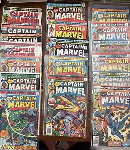 18 different (Bronze Age) CAPTAIN MARVEL Comics 25 29 31 35 37 40-42 44-53 Fine - Picture 1 of 19