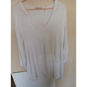 Weiche Umrandung weiße Tunika mit Kapuze und Taschen Größe M - Bild 1 von 5