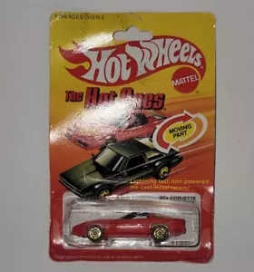 1982 Hot Wheels The Hot Ones '80 Corvette 3928 Cappuccio Rosso Aperto Metallo pressofuso HK - Foto 1 di 9