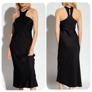 Maxi Vestido AllSaints Berina Negro Cuello Halter Talla UK 10/US 6 - Imagen 1 de 11