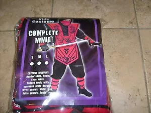 COMPLETE NINJA HALLOWEEN FANCY DRESS COSPLAY COSTUME NEW BOYS SZ MED - Picture 1 of 1