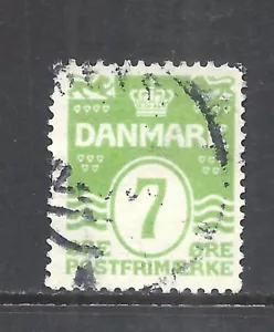 DÄNEMARK SCOTT 91 GEBRAUCHT SEHR GUTER ZUSTAND - 1926 7o APFELGRÜN AUSGABE (C) CV 7,25 $ - Bild 1 von 2
