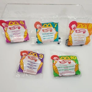 1996 McDonalds Hot Wheels Complete Set of 5 Happy Meal Toys - Picture 1 of 12
