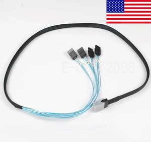 Mini SAS 36Pin SFF-8087 Male to 4 SATA 7Pin Female HD Splitter Breakout Cable 1m - Picture 1 of 9