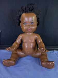 Vintage 1973 Ideal Toy Corp Hollis NY süße afroamerikanische Babypuppe ohne Kleidung 16 Zoll - Bild 1 von 7