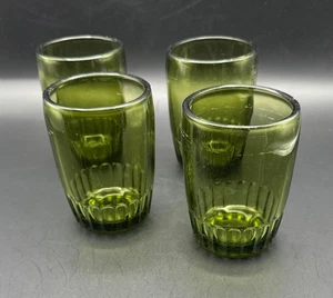 Um 1960 Bartlett Collins olivgrün Glasfass Saftgläser 4er Set - Bild 1 von 5