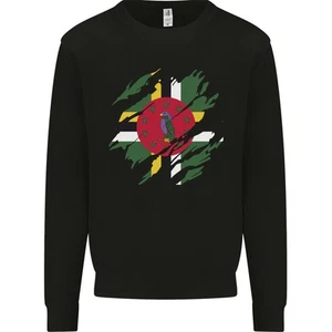 Torn Dominica Flag Dominican Day Football Kids Sweatshirt Jumper - Picture 1 of 35