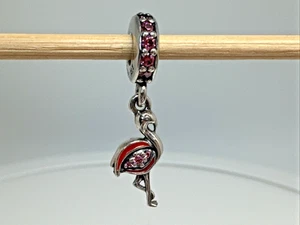 Pandora Moments Rosa Flamingo CZ Emaille Sterlingsilber Dangle Charm - Bild 1 von 6