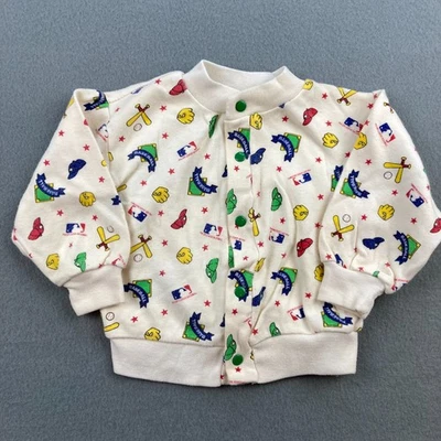Abrigo Chaqueta de Béisbol Unisex 24 MO Blanco Cierre a Presión Vintage Años 80 MLB Logo Niños Foto 1 de 4